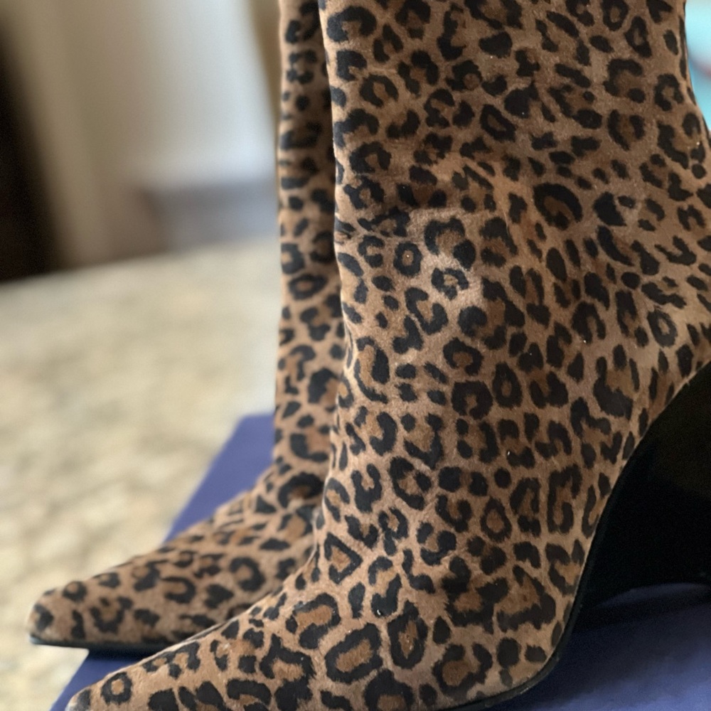 Stuart Weitzman Wedge Bootie Cashew Leopard